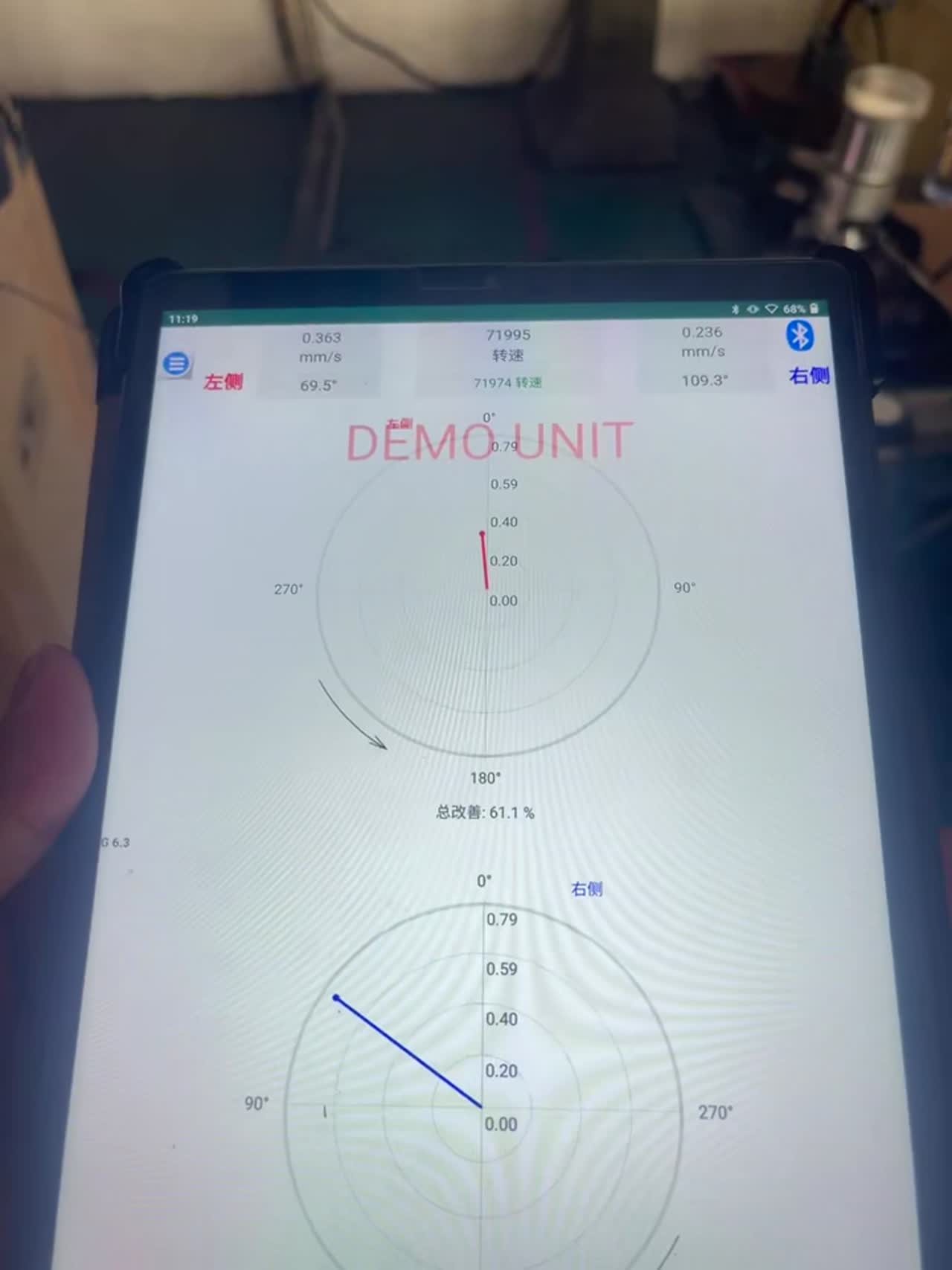压缩机机组位移与振动同步监测现场
